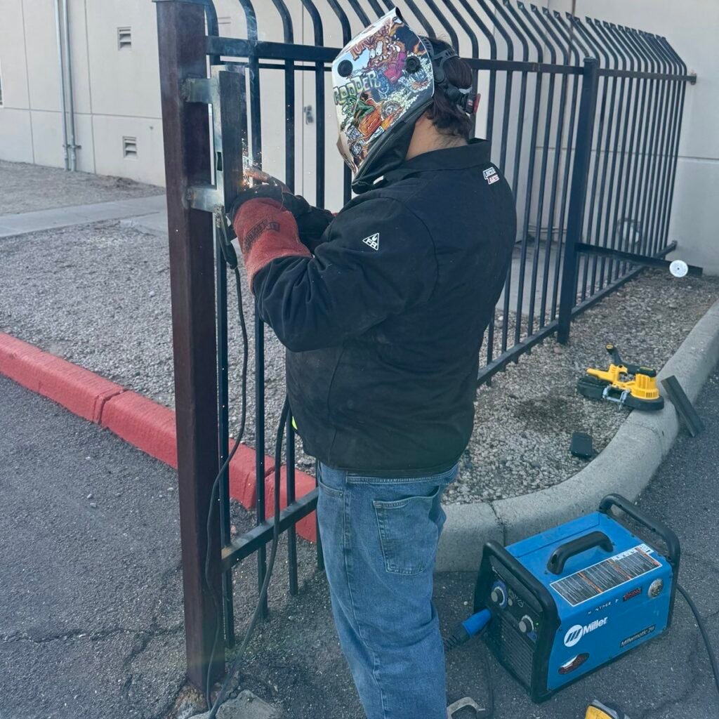 Gino welding a gate in Phoenix AZ.