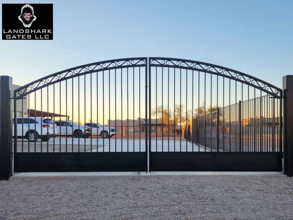 Decorative Gate made by landsharkgates installed by aaa garage door and gates 